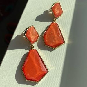 Sparkly Coral Earrings